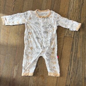 Magnetic Me Safari Print Kids Bodysuit - White and Tan